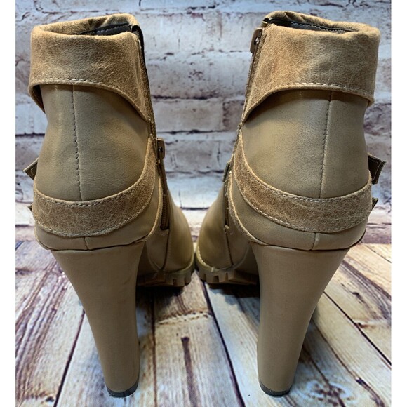 MICHAEL ANTONIO Women’s Chunky Heel Double Buckle Beige Ankle boots Size 10 US - Picture 6 of 11